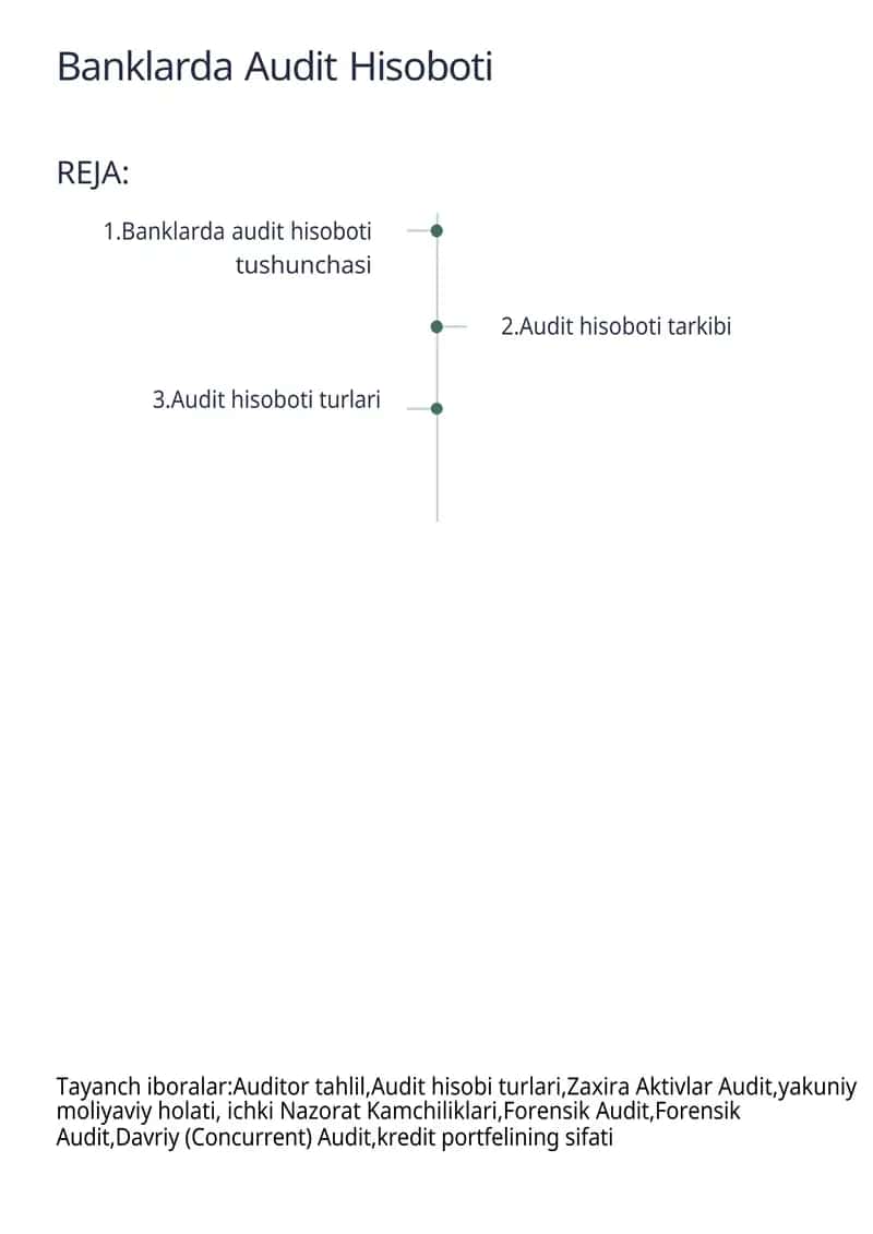 Banklarda Audit Hisoboti