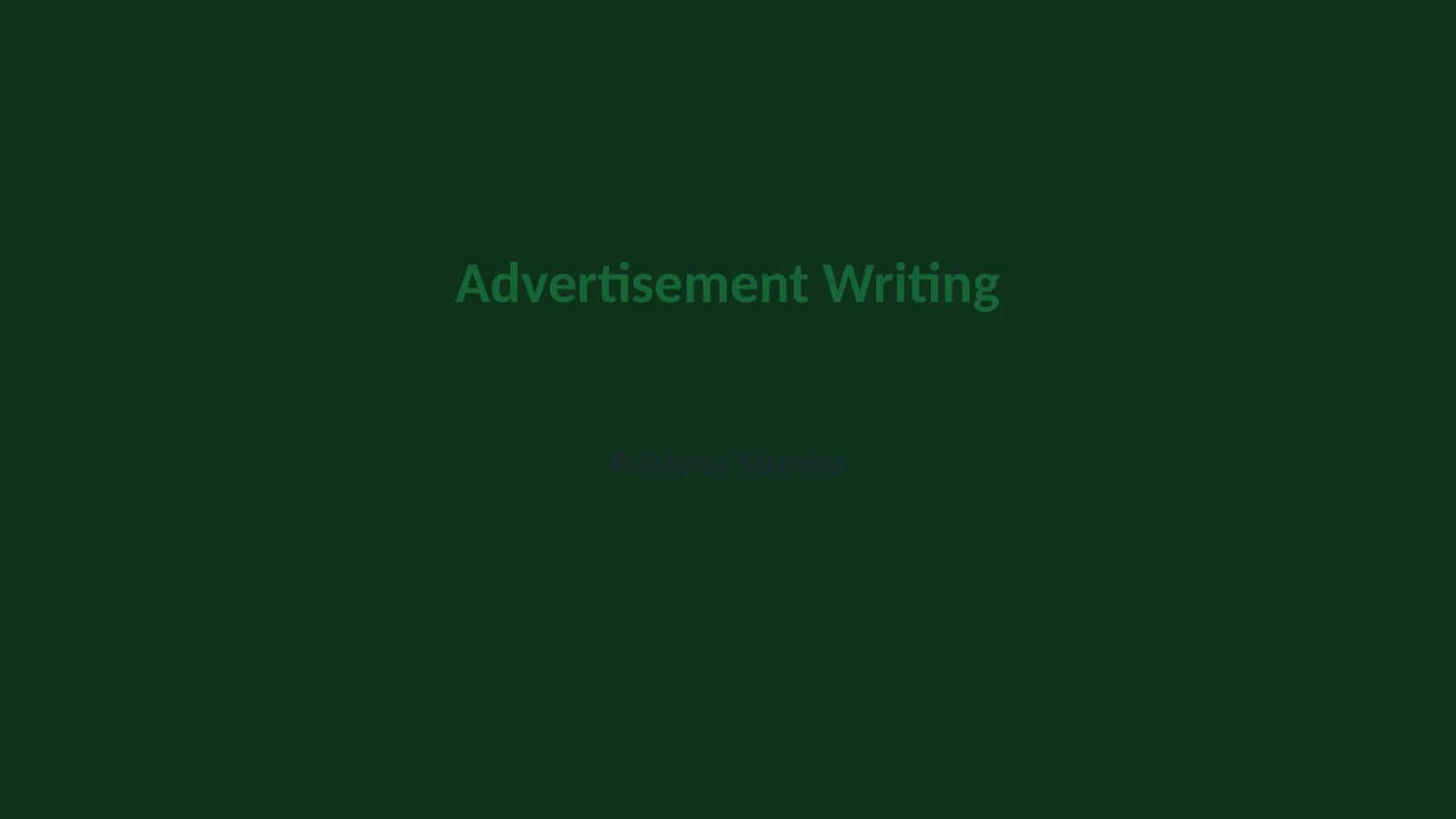 Advertisement Writing
