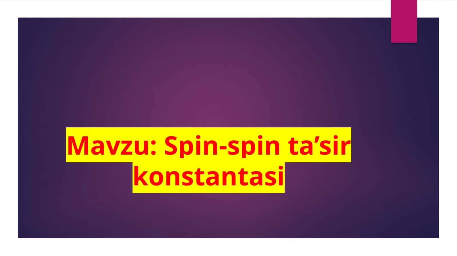 Spin-spin ta’sir konstantasi