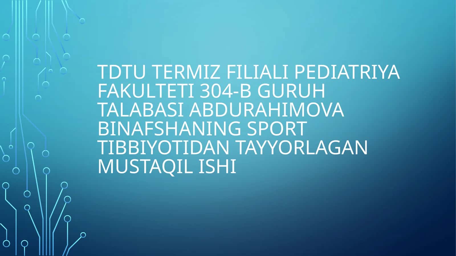 Miofasiyal og'riq sindromlarini davolovchi jismoniy tarbiya bilan davolash