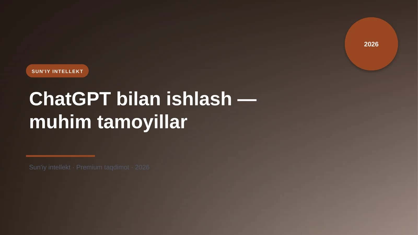ChatGPT bilan ishlash — muhim tamoyillar