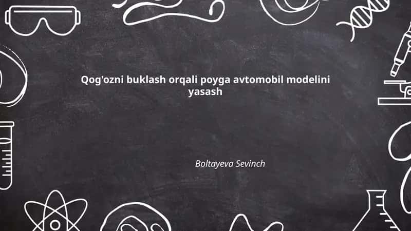 Qog'ozni buklash orqali poyga avtomobil modelini yasash