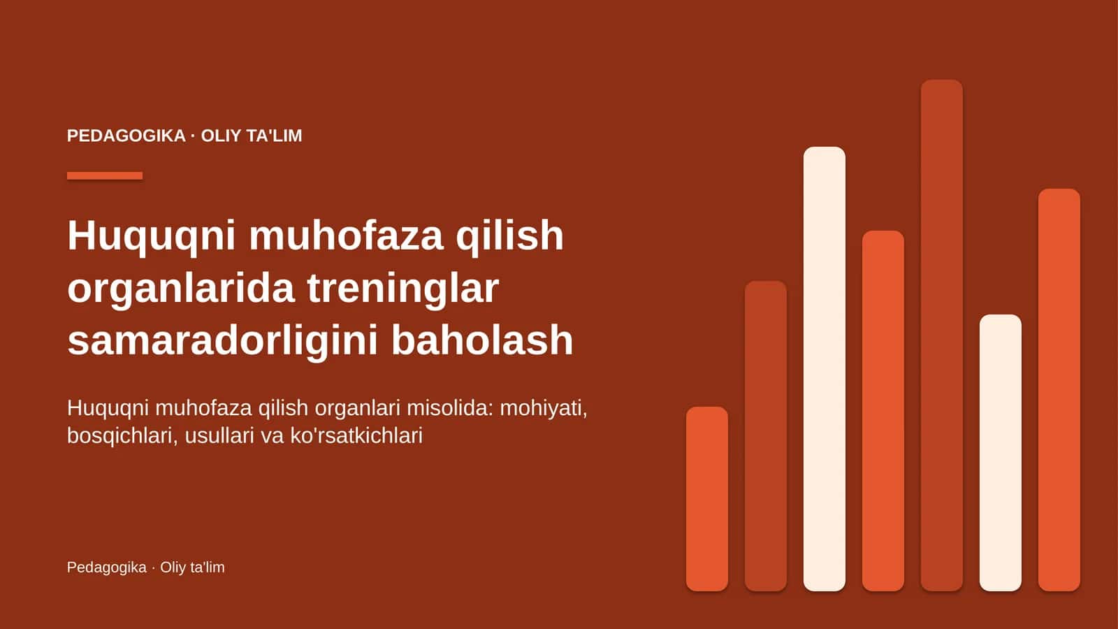 Huquqni muhofaza qilish organlarida treninglar samaradorligini baholash