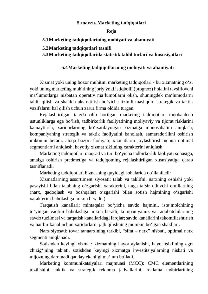 Marketing tadqiqotlari