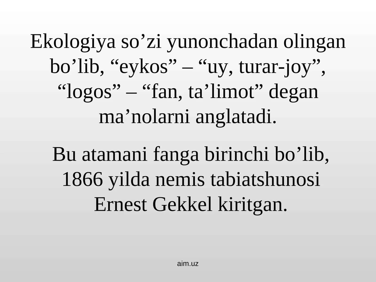 Ekologiya
