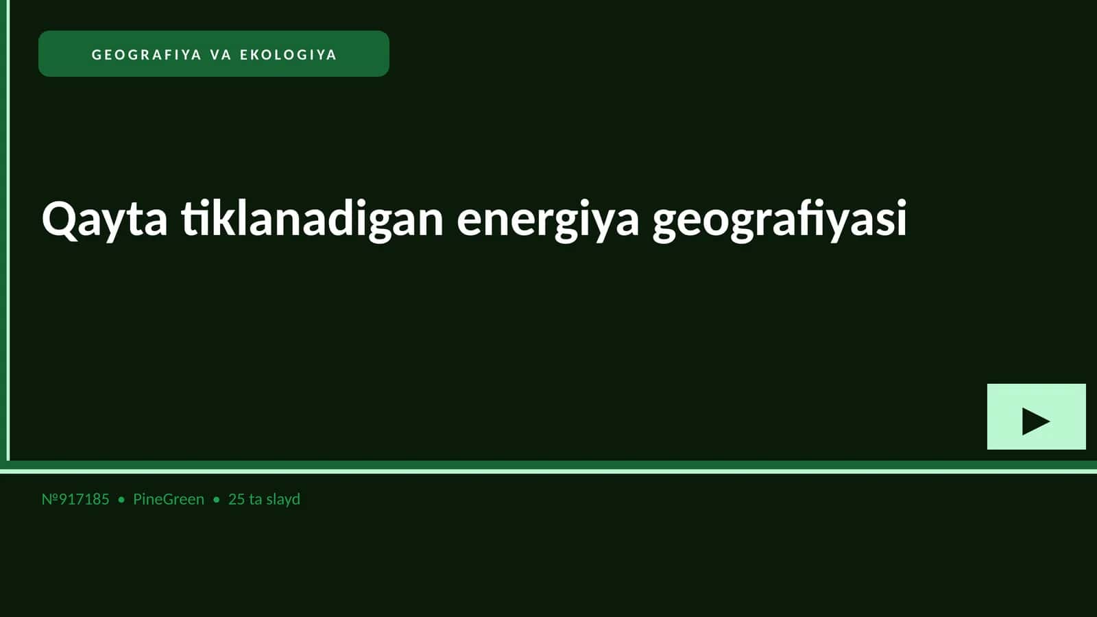 Qayta tiklanadigan energiya geografiyasi