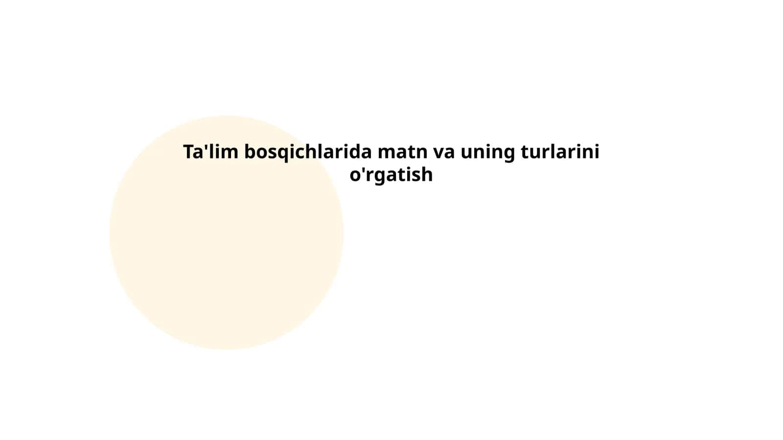 Ta'lim bosqichlarida matn va uning turlarini o'rgatish
