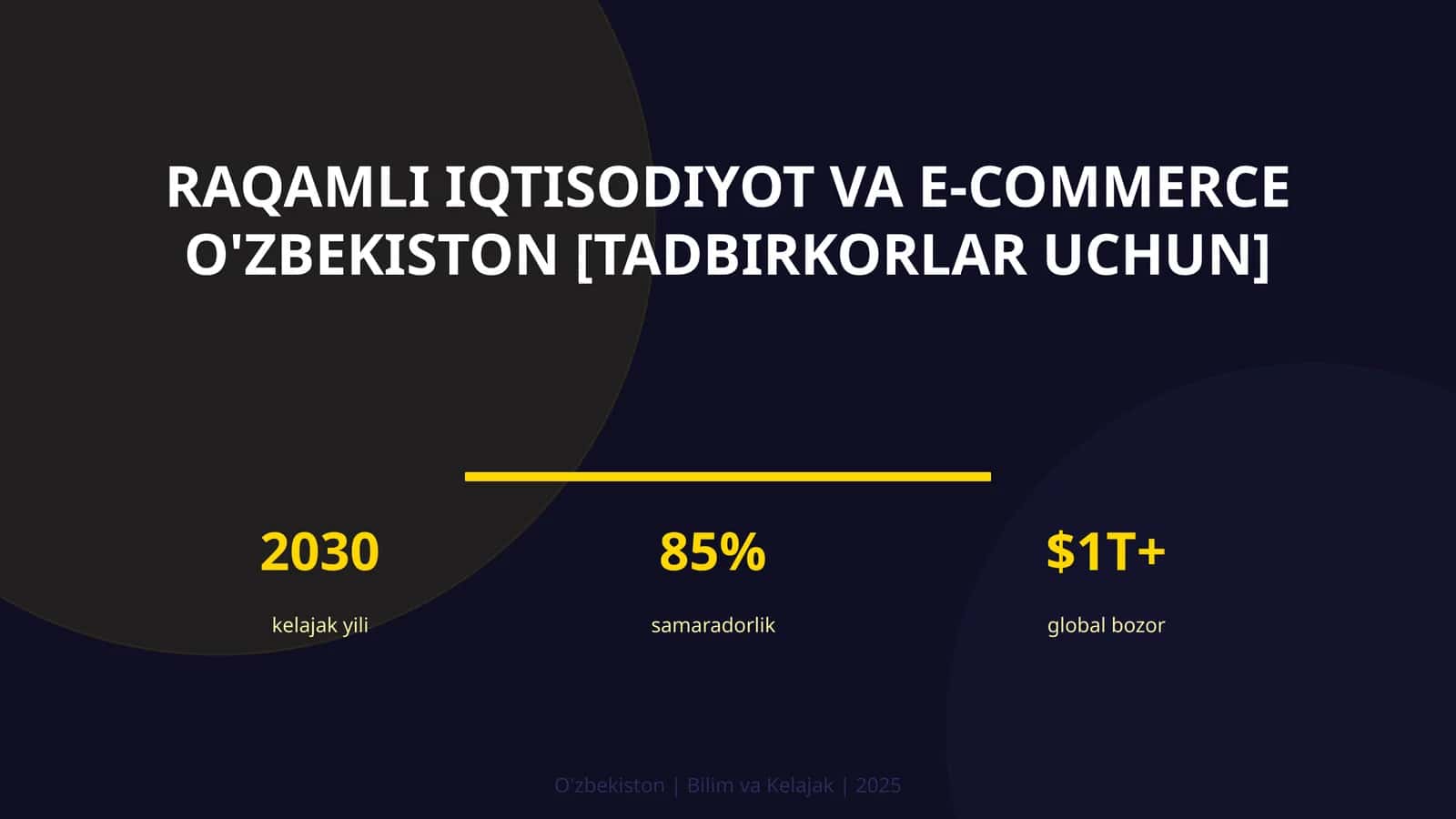 Raqamli iqtisodiyot va e-commerce O'zbekiston [tadbirkorlar uchun]