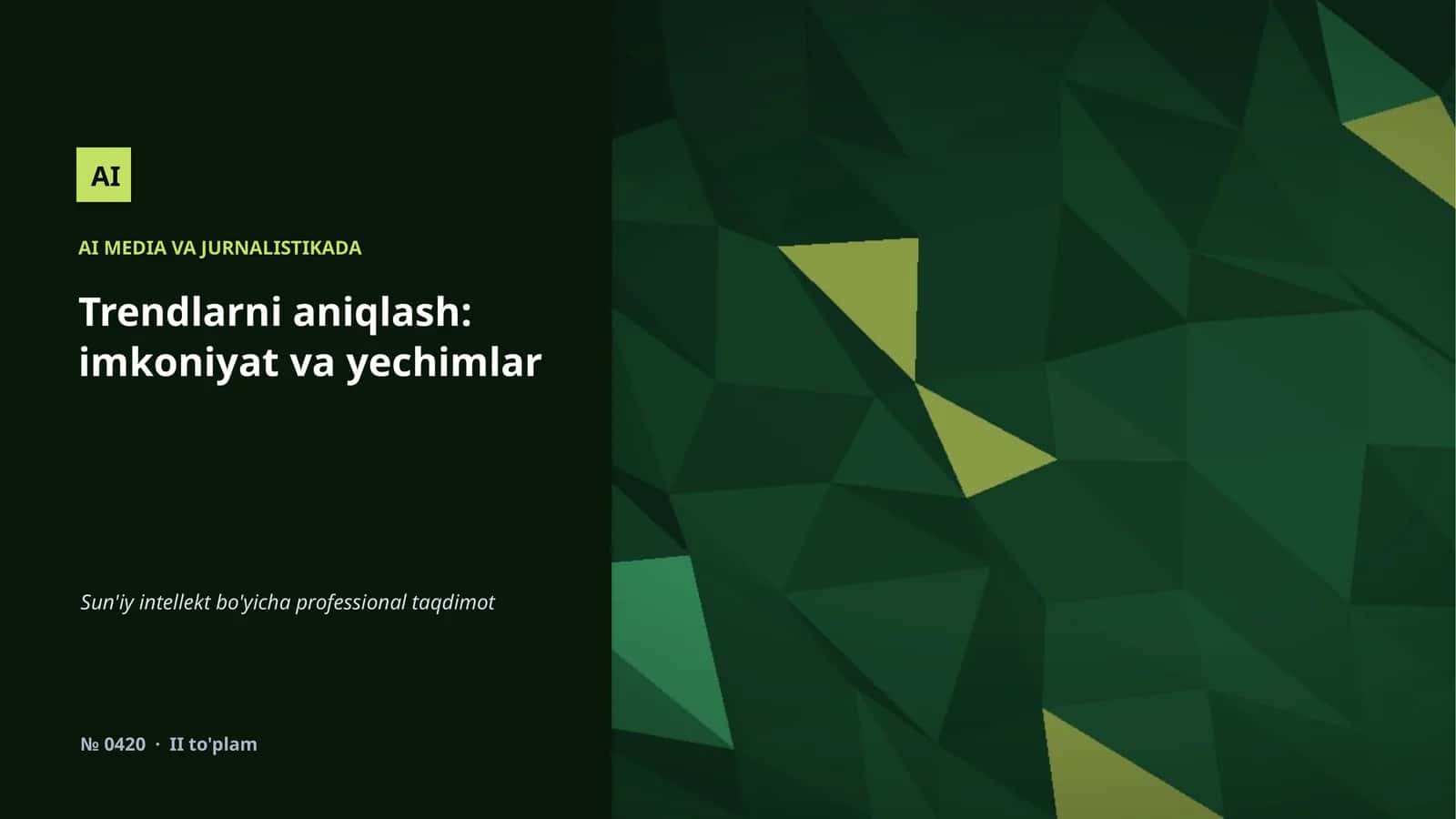 AI MEDIA VA JURNALISTIKADA
