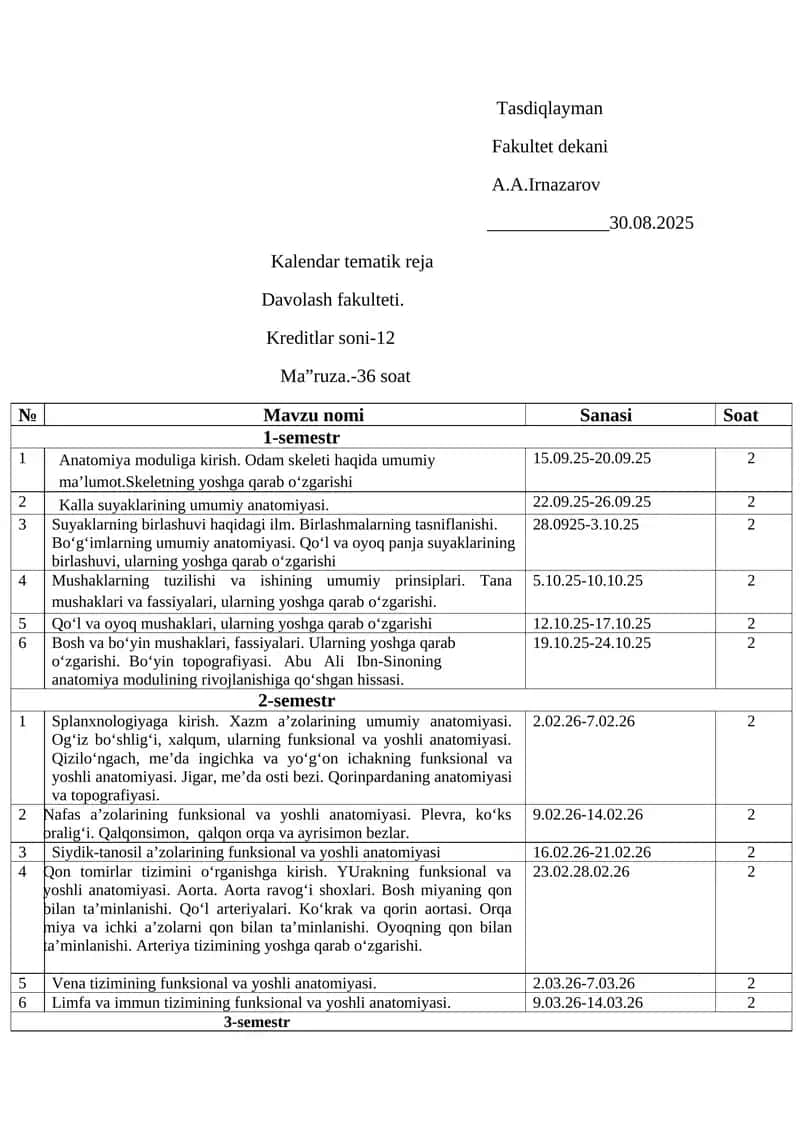 Kalendar tematik reja