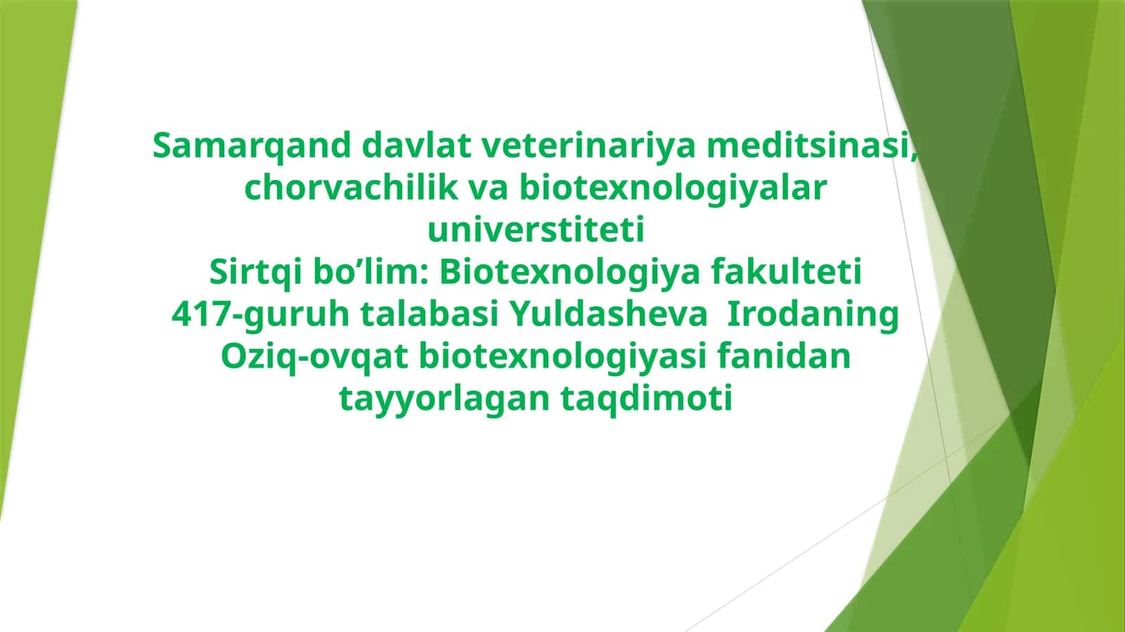 Choy mahsulotlari ishlab chiqarish texnologiyasi