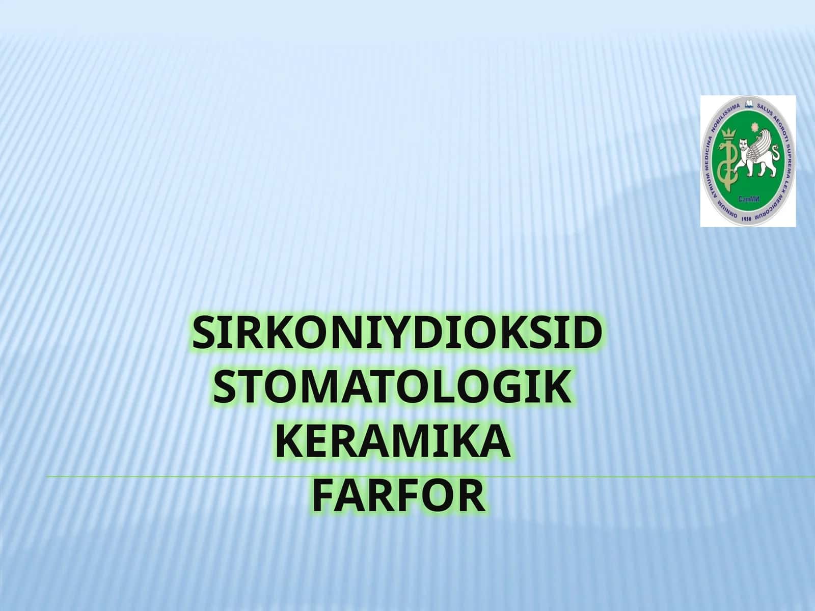 Sirkoniy dioksid stomatologik keramika farfor