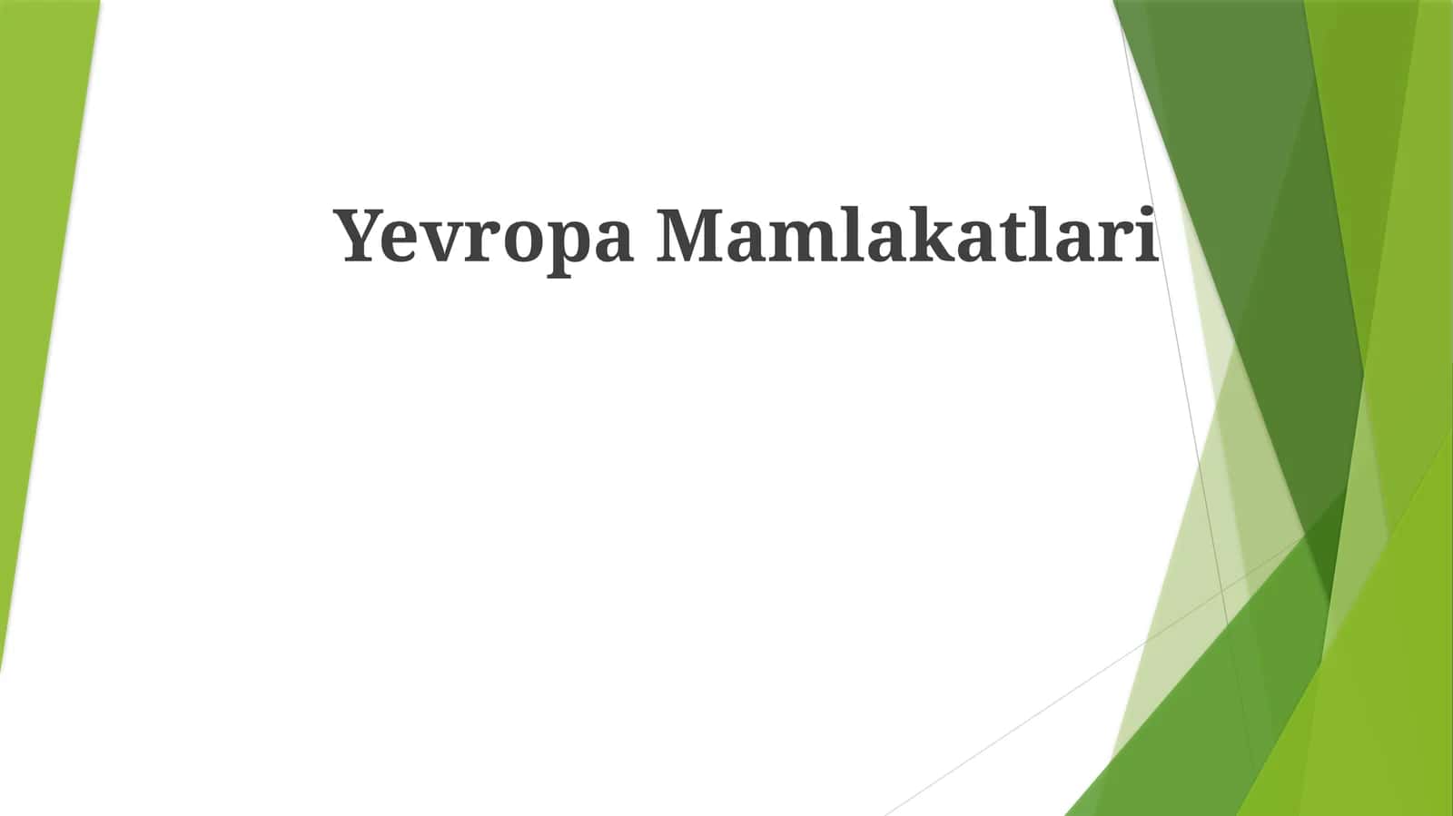 Yevropa Mamlakatlari