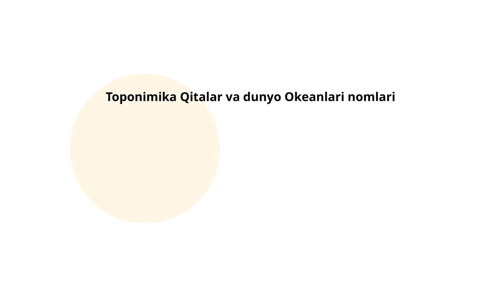Toponimika Qitalar va dunyo Okeanlari nomlari