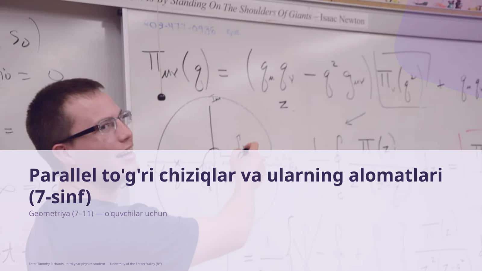Parallel to'g'ri chiziqlar va ularning alomatlari (7-sinf)