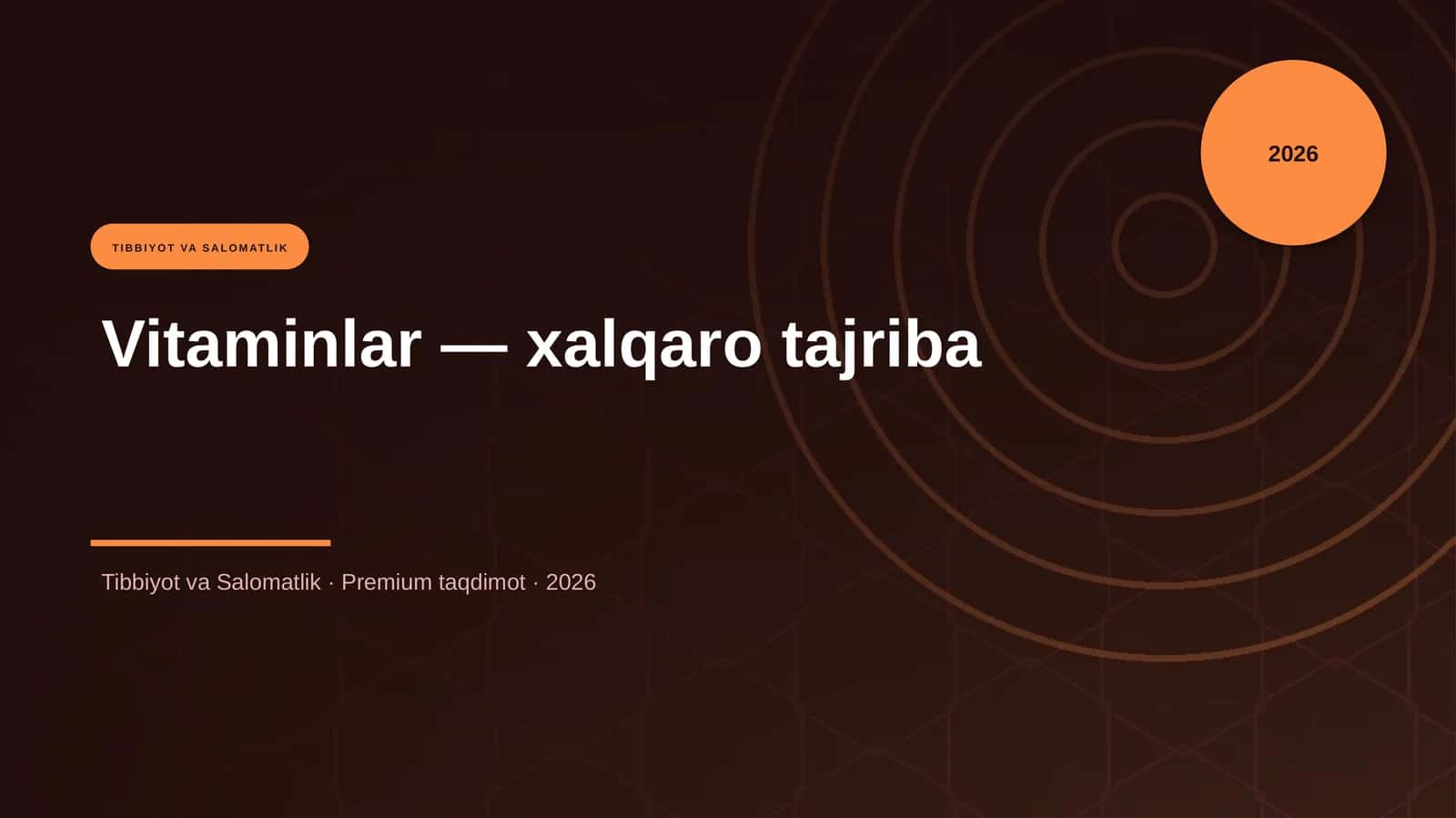 Vitaminlar — xalqaro tajriba