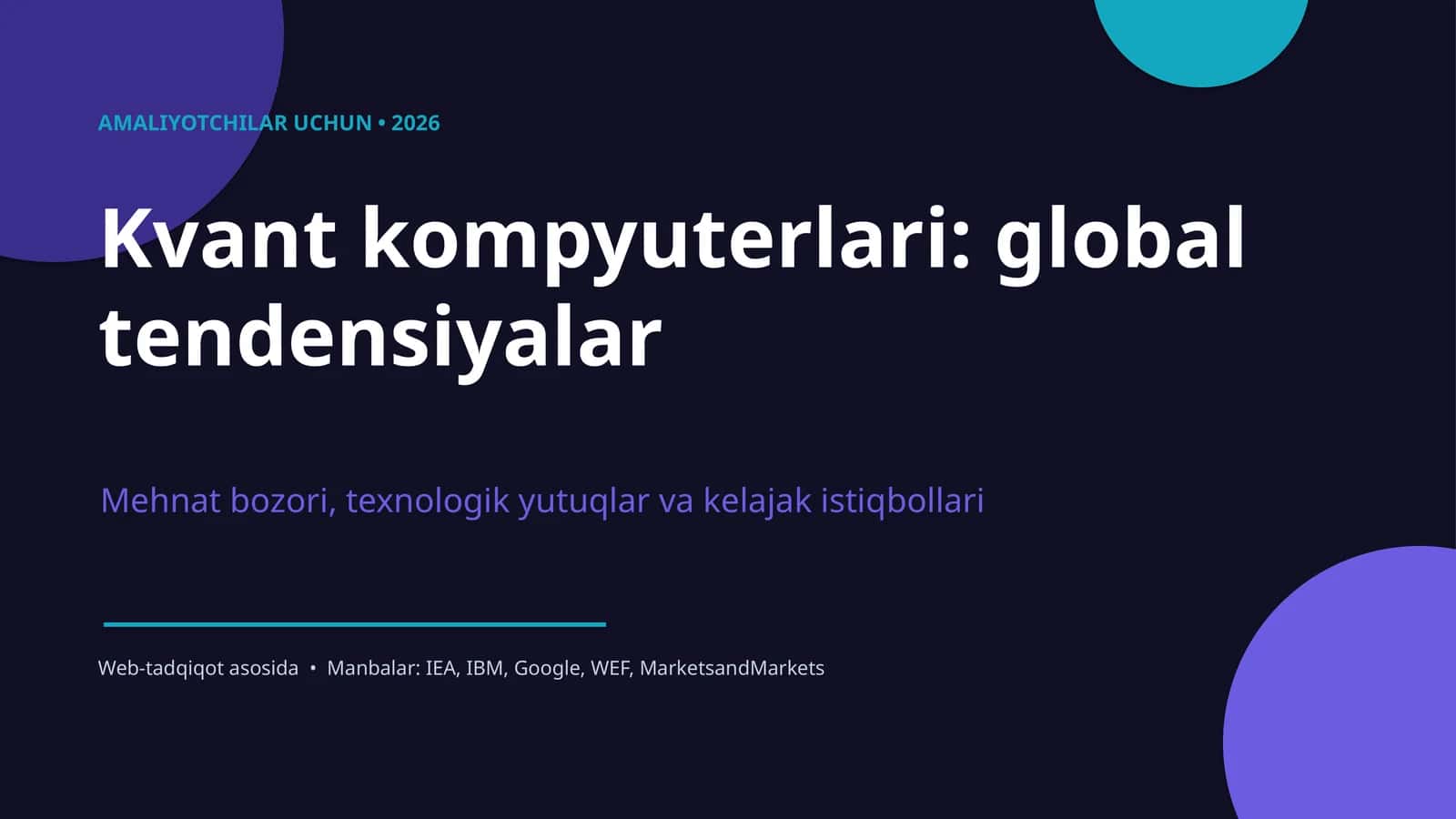 Kvant kompyuterlari: global tendensiyalar