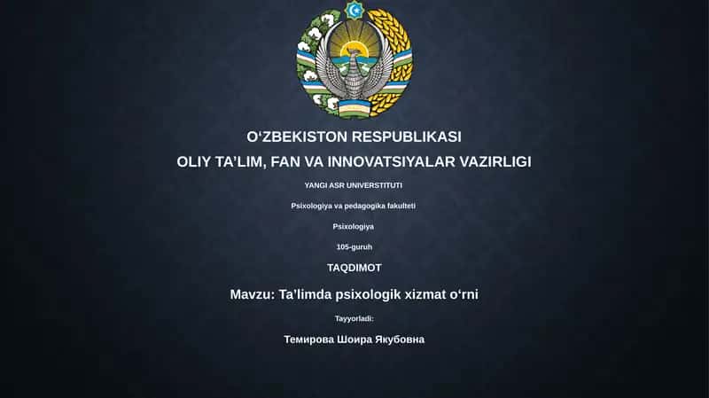 Taʼlimda psixologik xizmat oʻrni