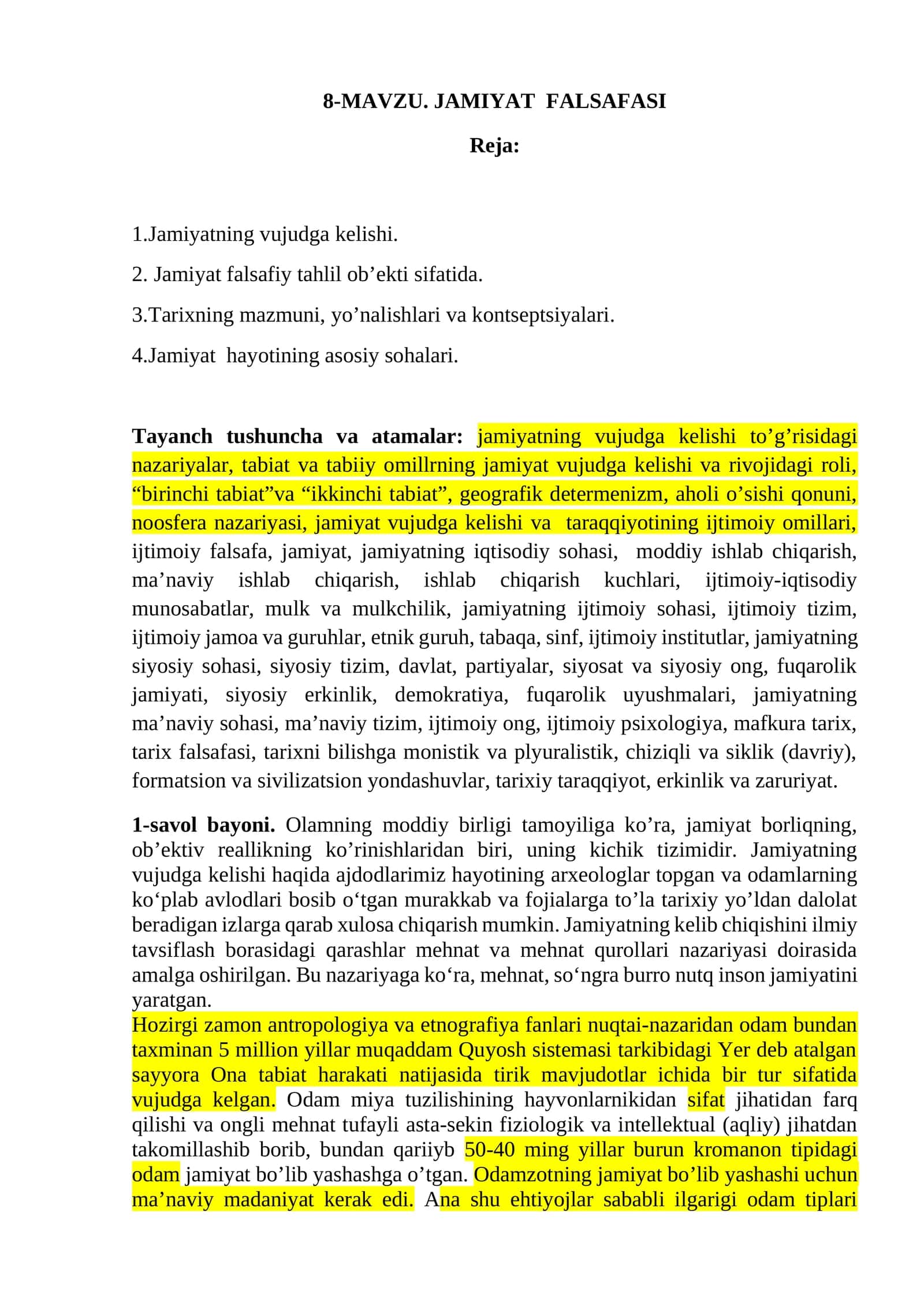 JAMIYAT FALSAFASI