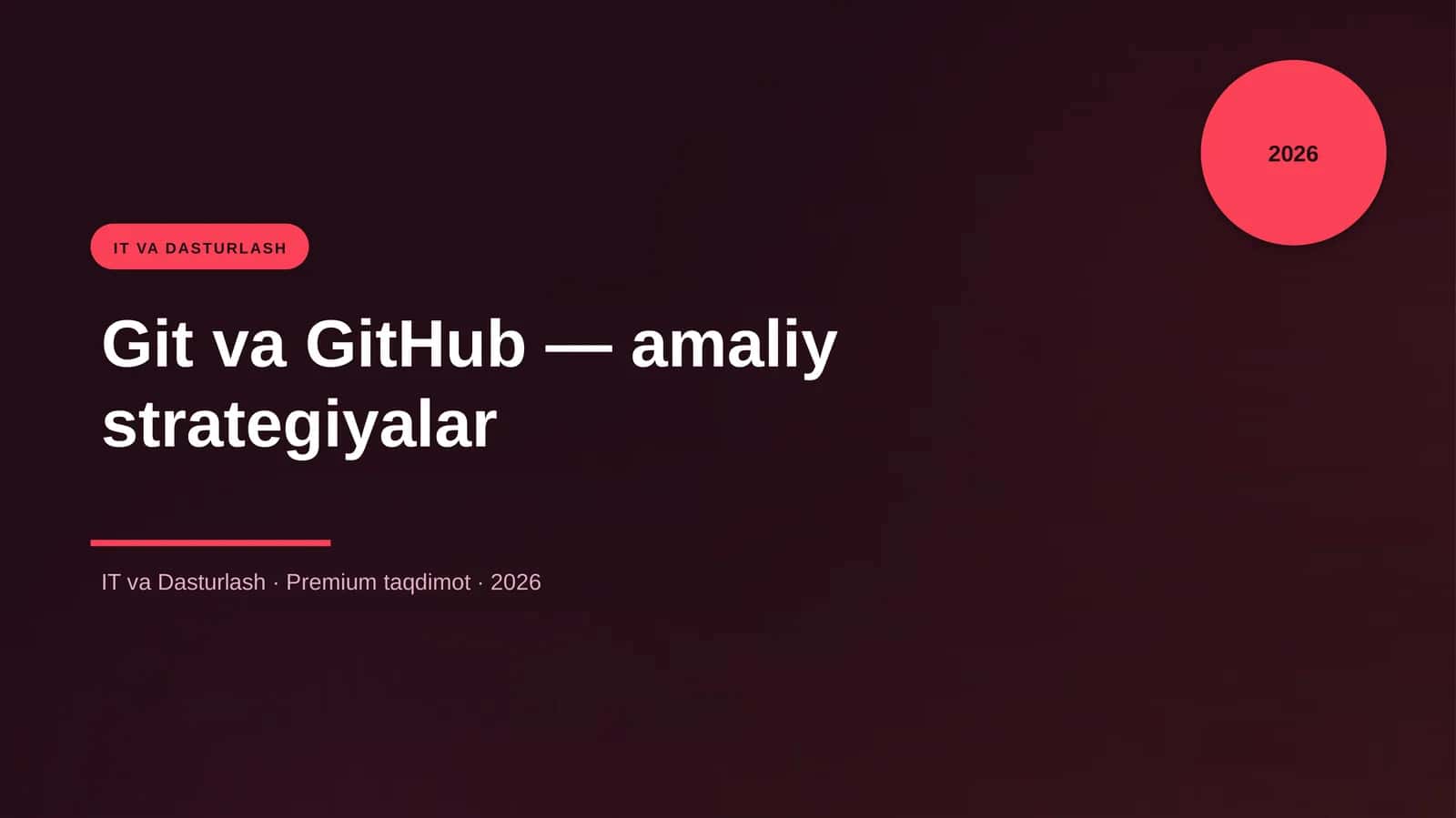 Git va GitHub — amaliy strategiyalar