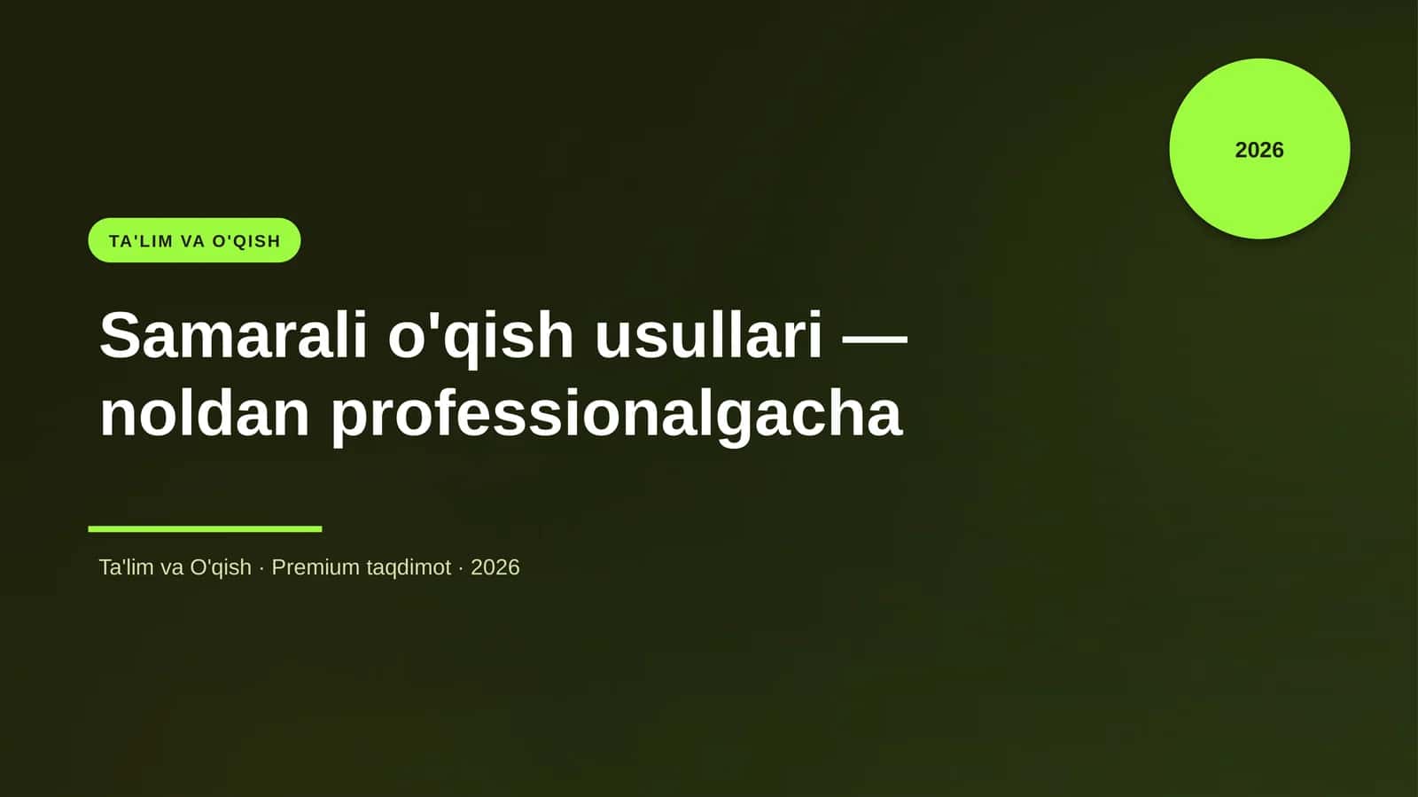 Samarali o'qish usullari — noldan professionalgacha