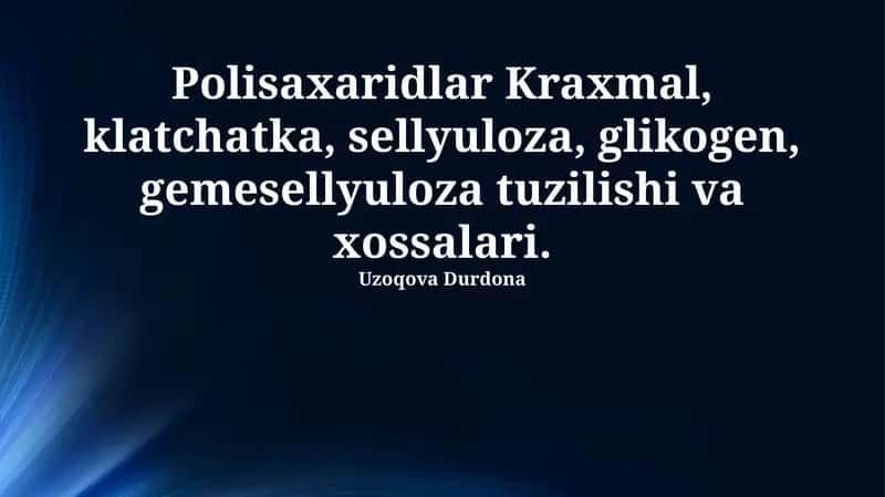 Polisaxaridlar