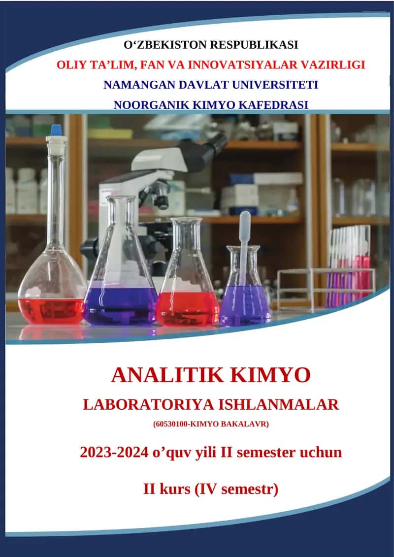Analitik kimyo laboratoriya mashg'ulotlari