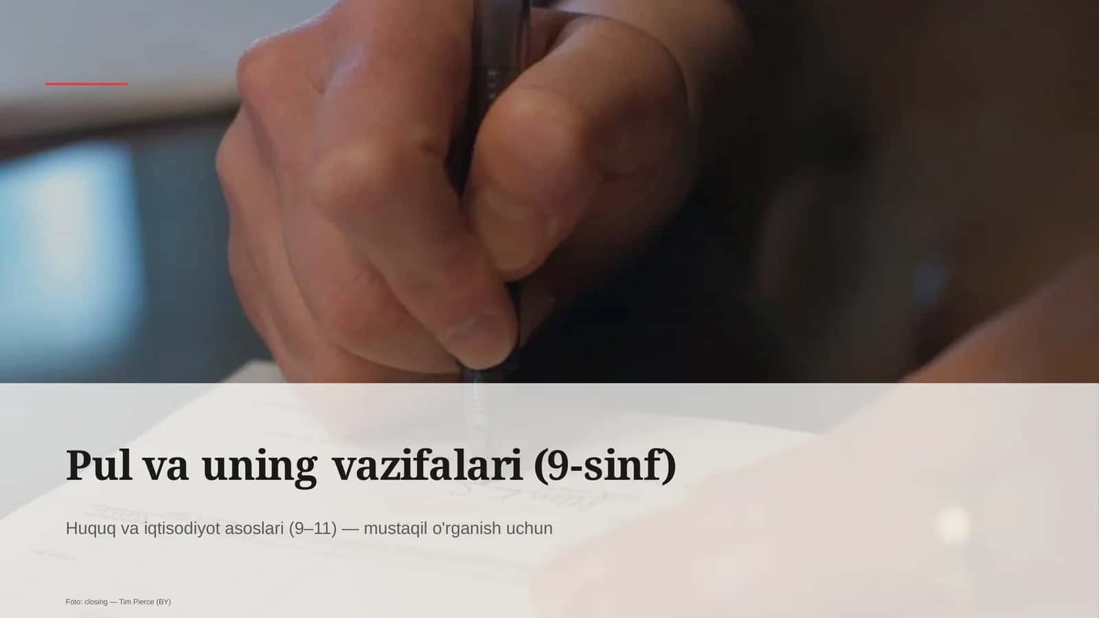 Pul va uning vazifalari (9-sinf)