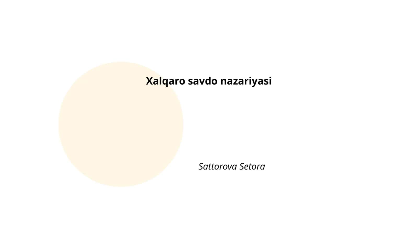 Xalqaro savdo nazariyasi