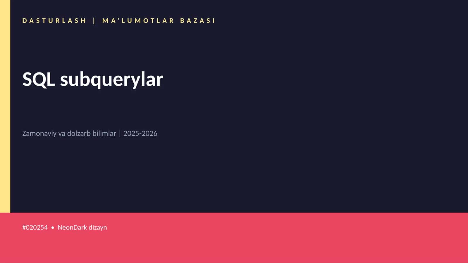 SQL subquerylar