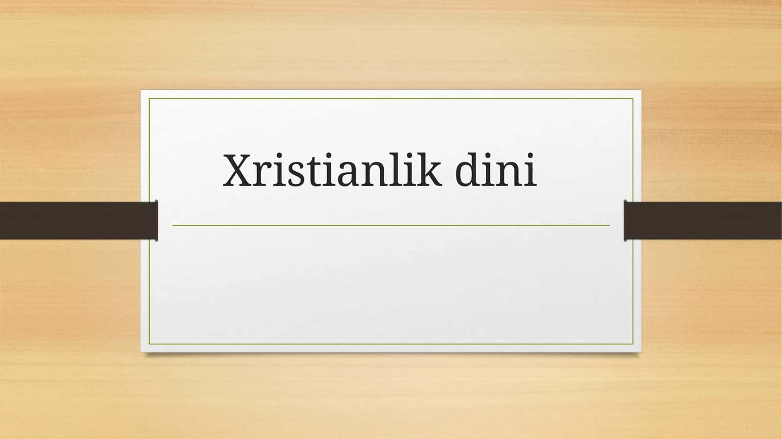 Xristianlik dini