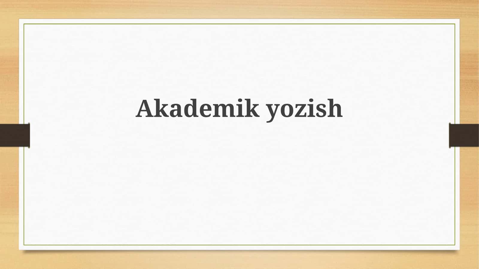 Akademikyozish