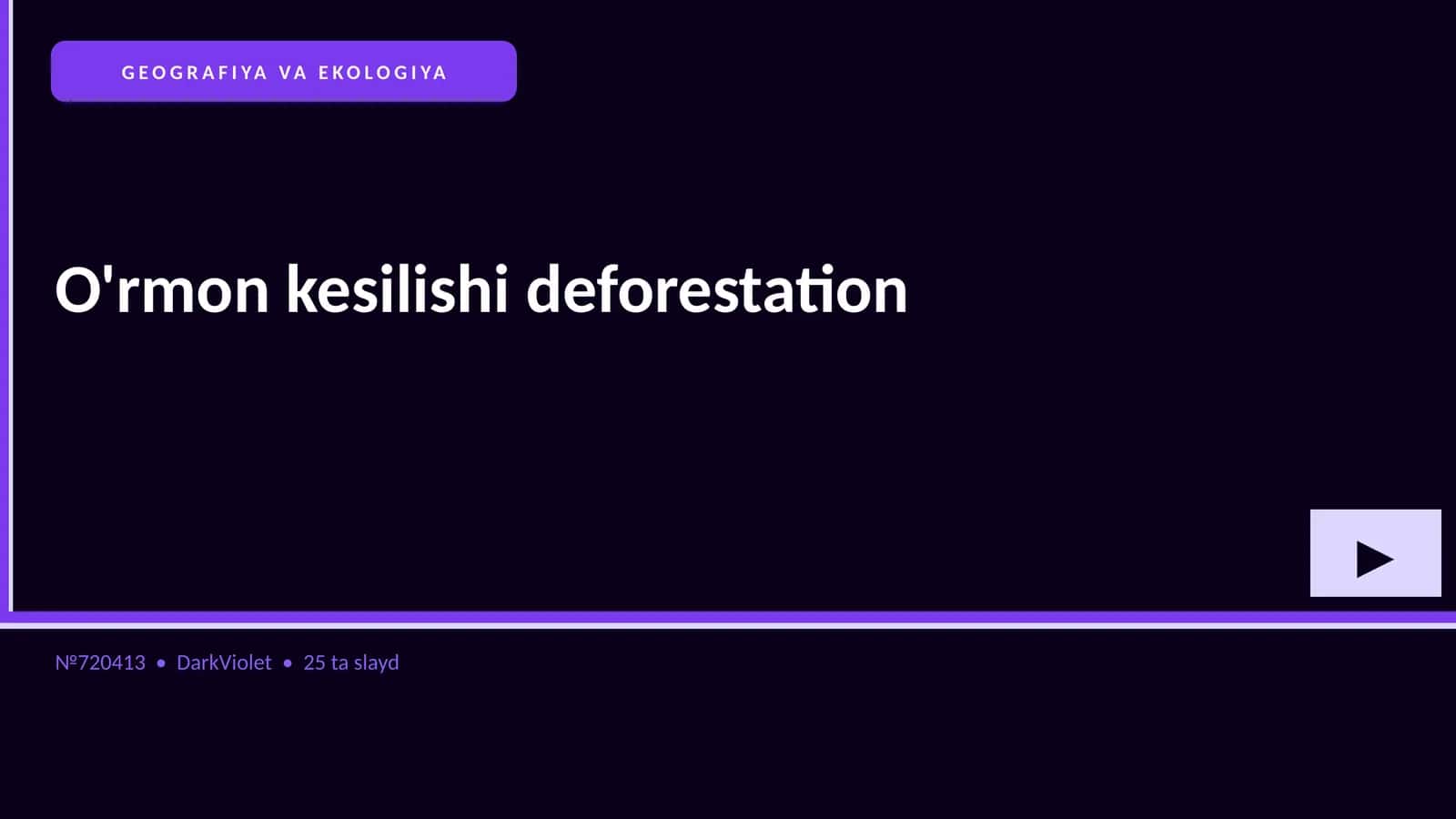 O'rmon kesilishi deforestation