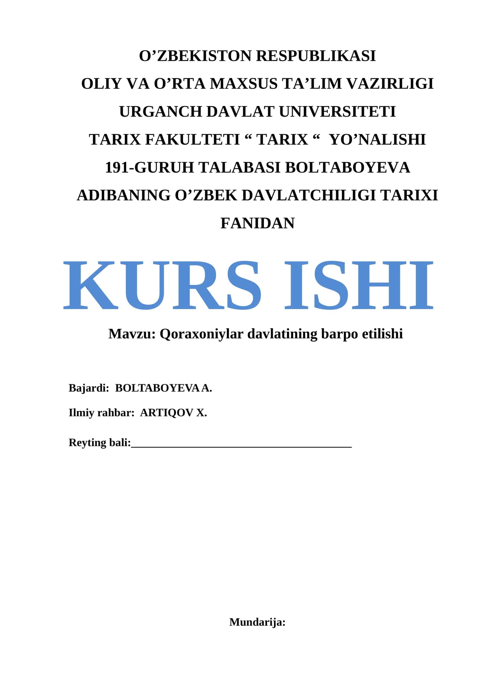 Qoraxoniylar davlatining barpo etilishi
