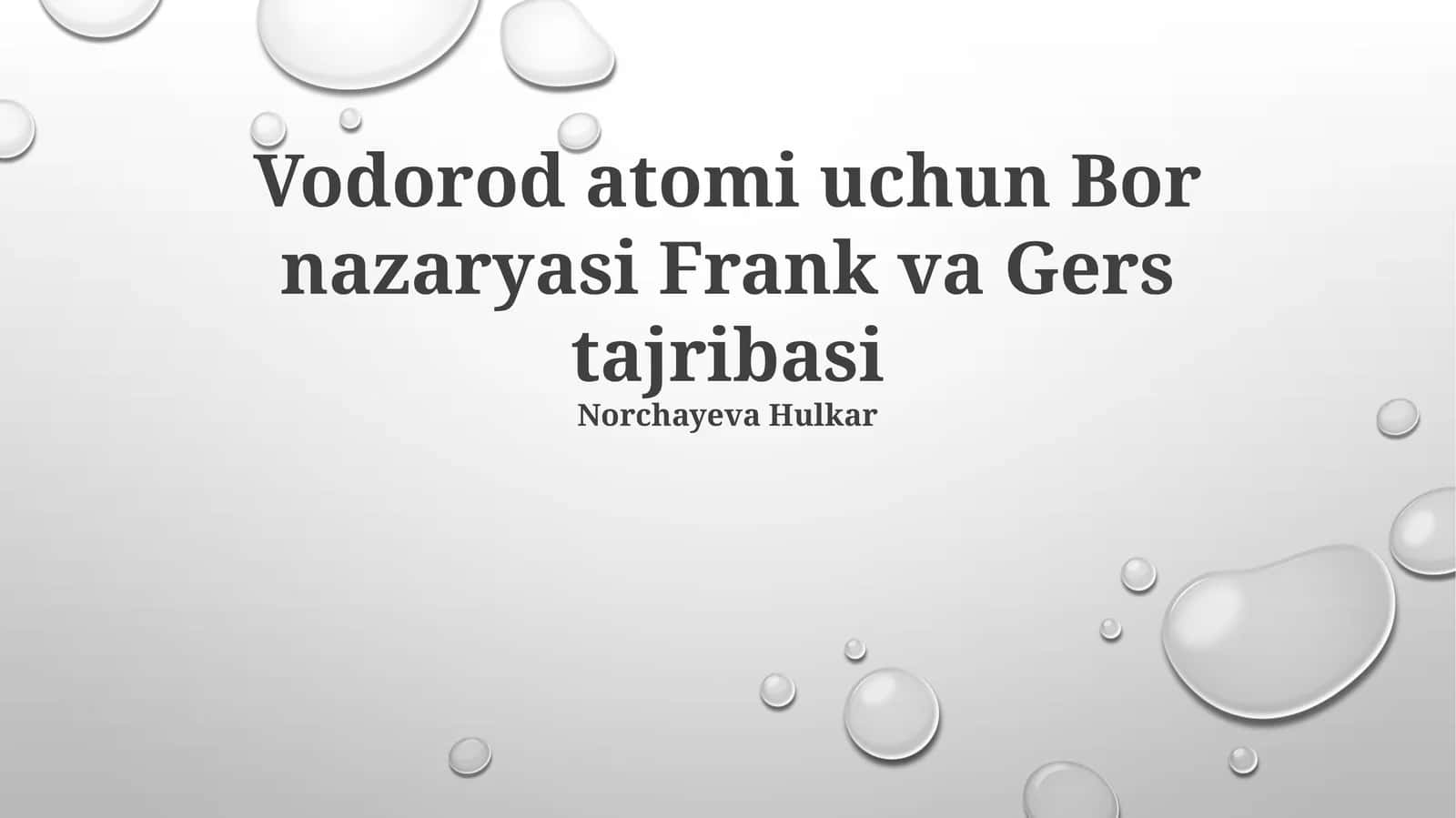 Bor nazaryasi va Frank-Gertz tajribasi