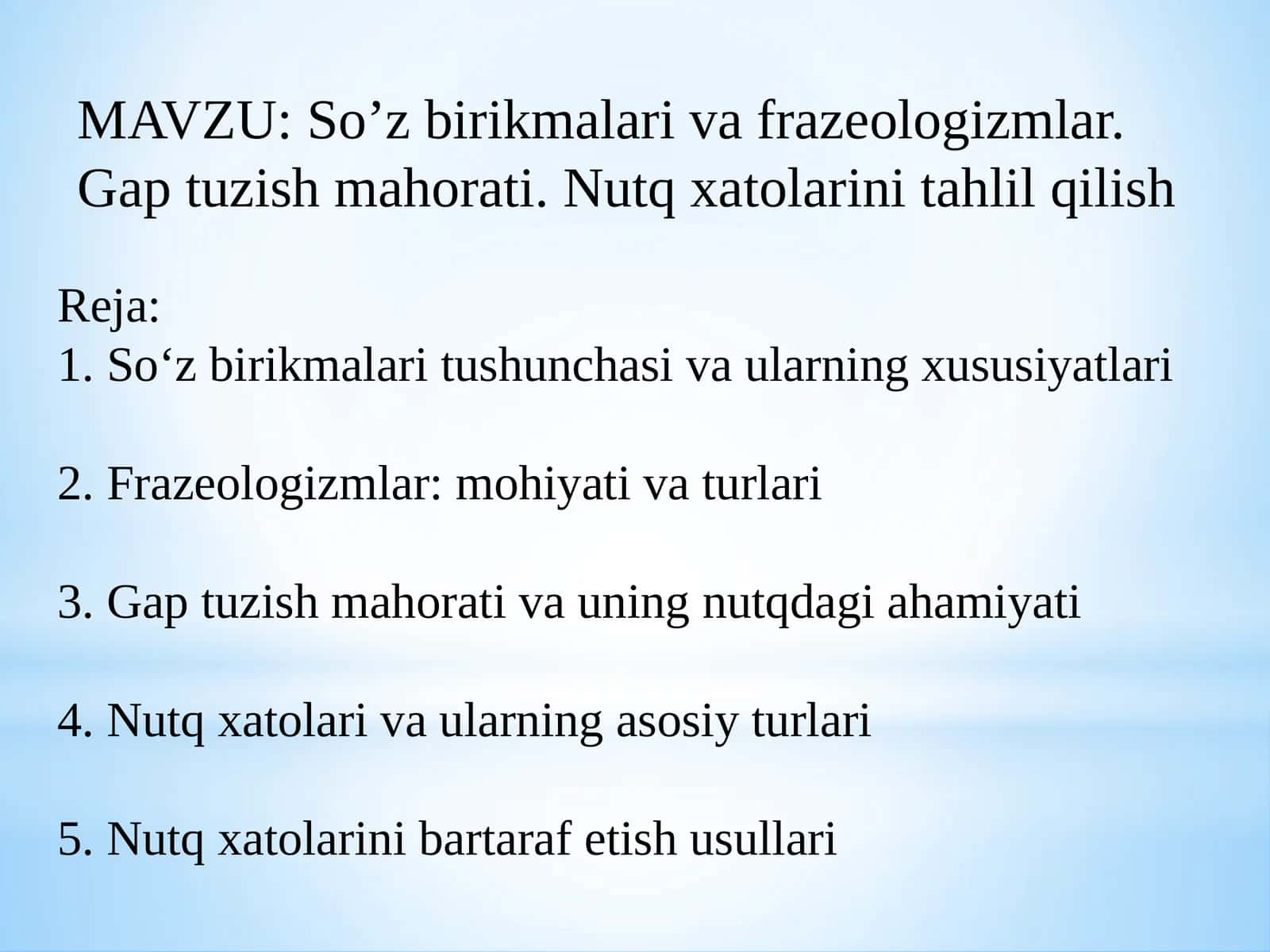 So’z birikmalari va frazeologizmlar