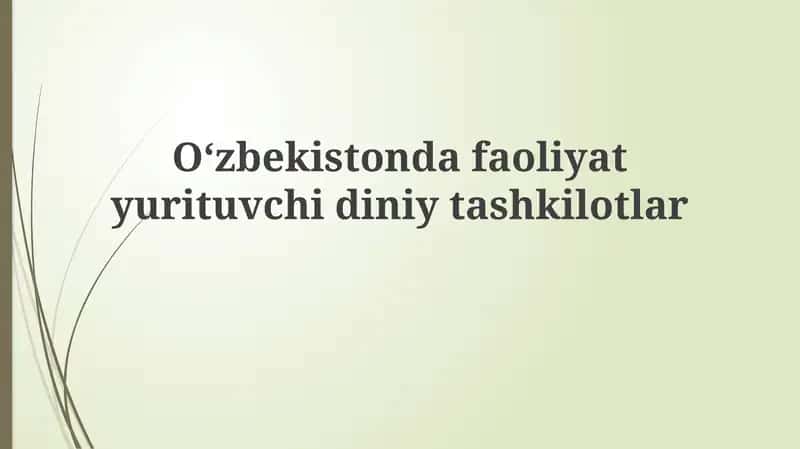 O'zbekistondagi faoliyat yurituvchi diniy tashkilotlar