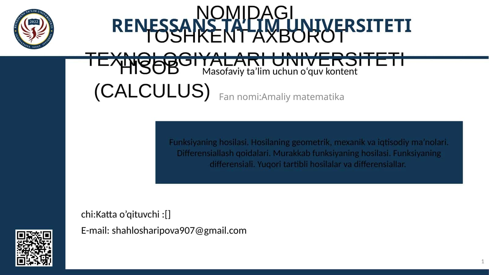 HISOB(CALCULUS)