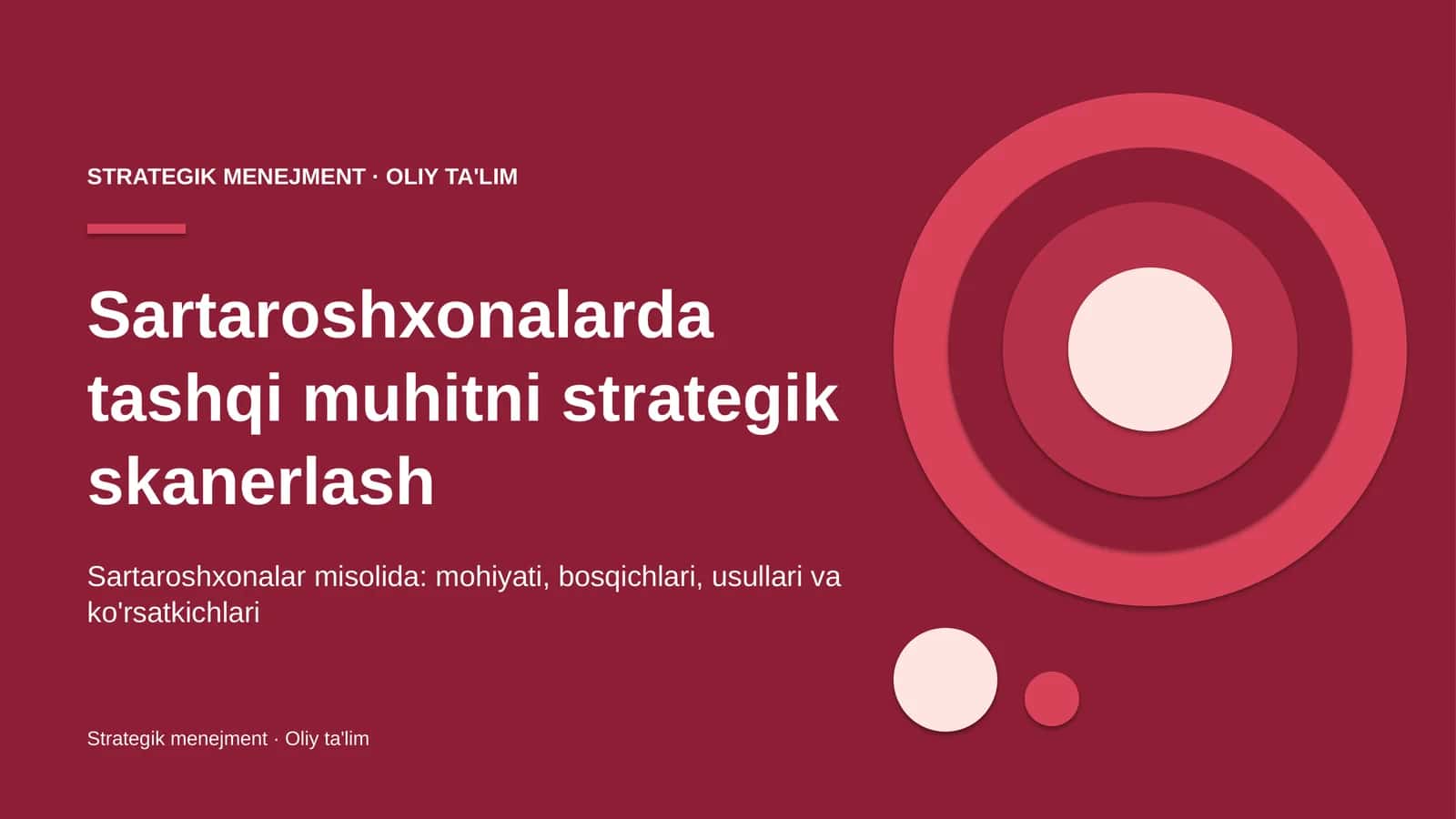 Sartaroshxonalarda tashqi muhitni strategik skanerlash