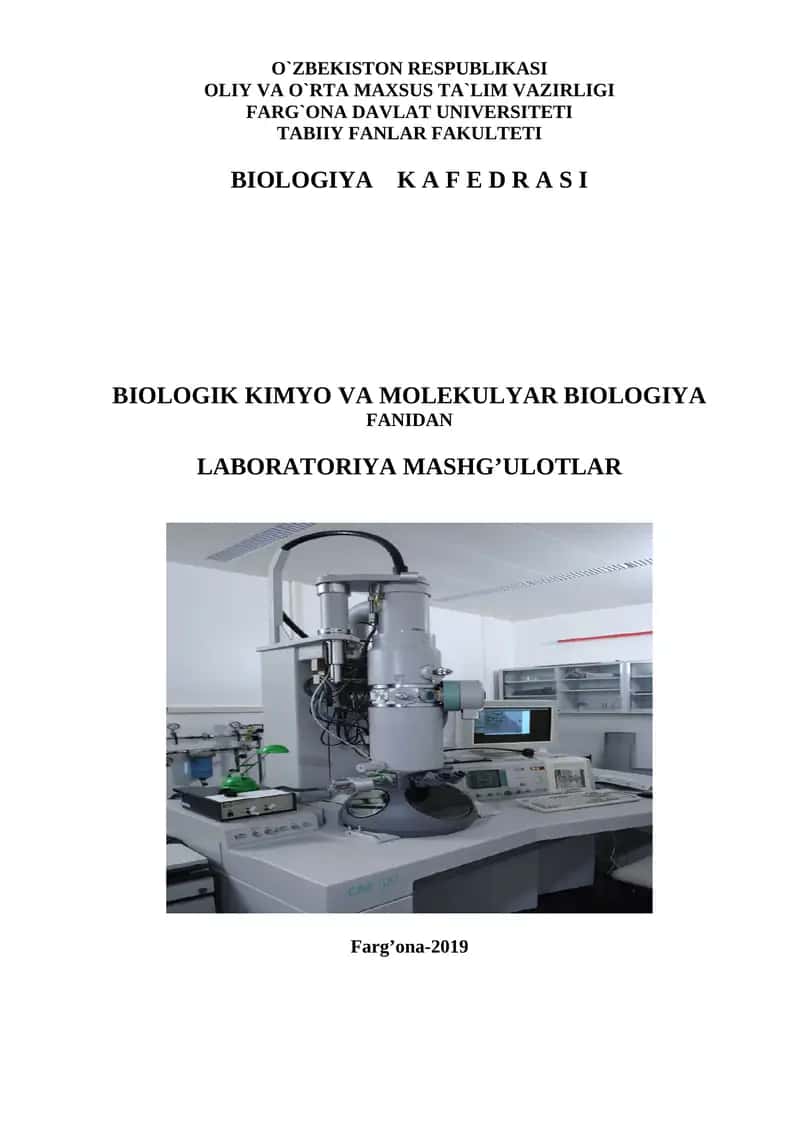 Biologiya laboratoriya mashg'ulotlari