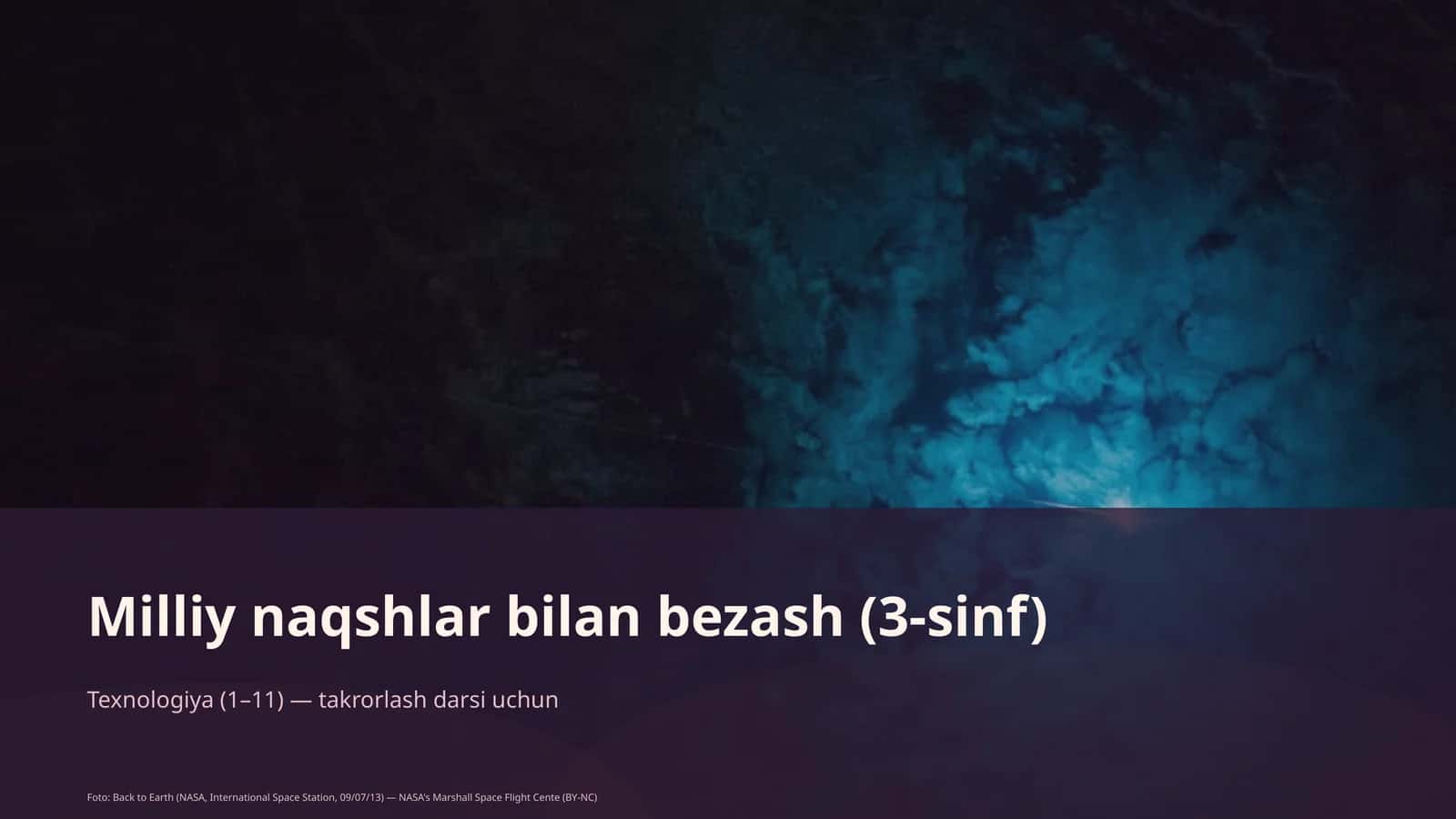 Milliy naqshlar bilan bezash (3-sinf)