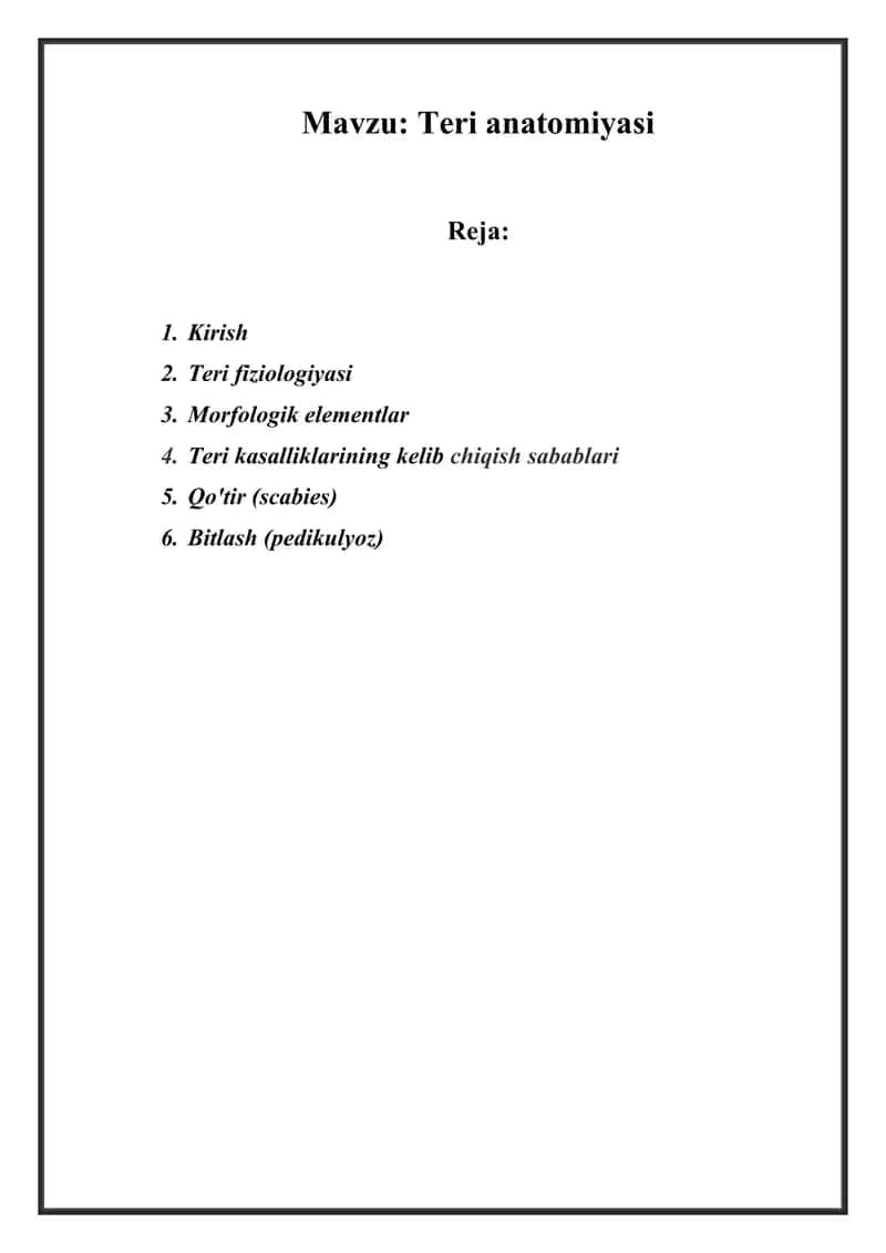 Teri anatomiyasi