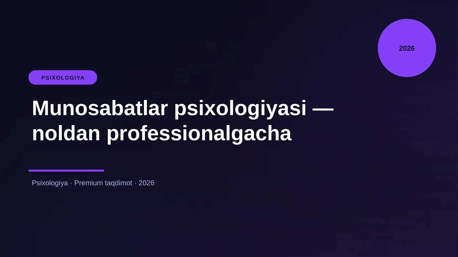 Munosabatlar psixologiyasi — noldan professionalgacha