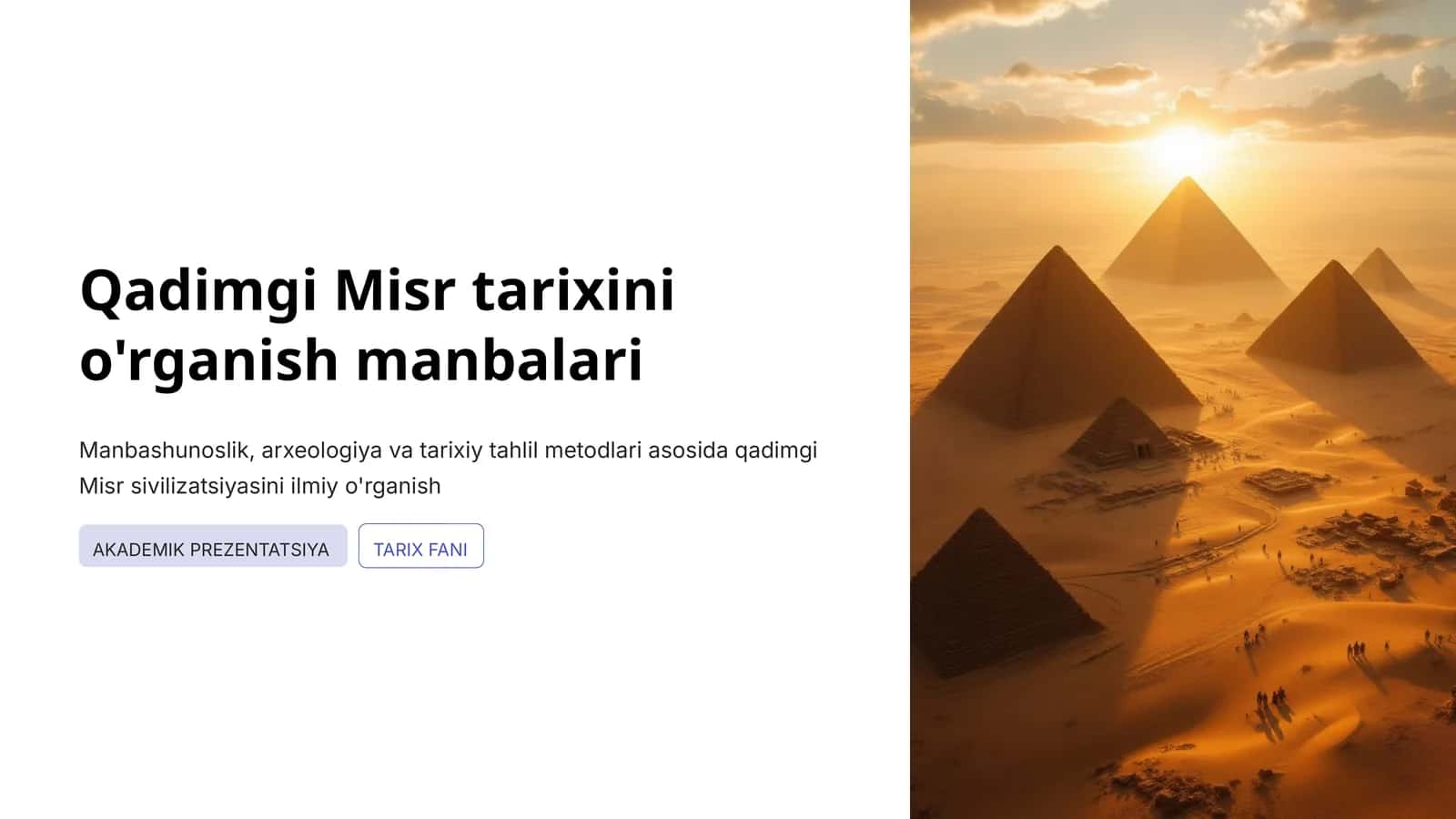 Qadimgi Misr tarixini o'rganish manbalari.
