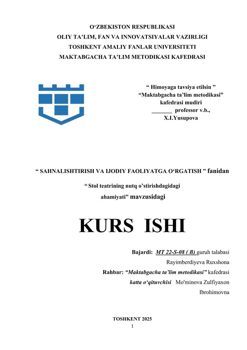 stol teatiring nutq faoliyatidagi o'rni