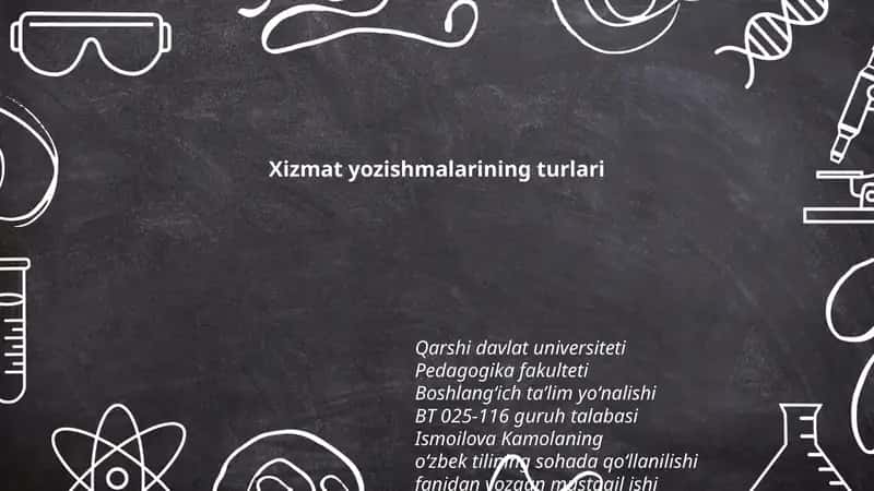 Ishmoila Kamolaning o'zbek tilidan yozgan mustaqil ishi
