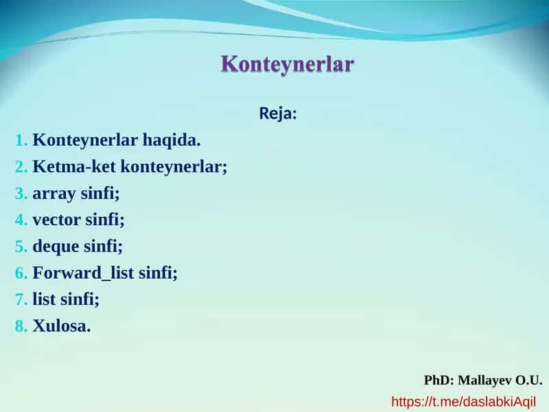 Konteynerlar haqida