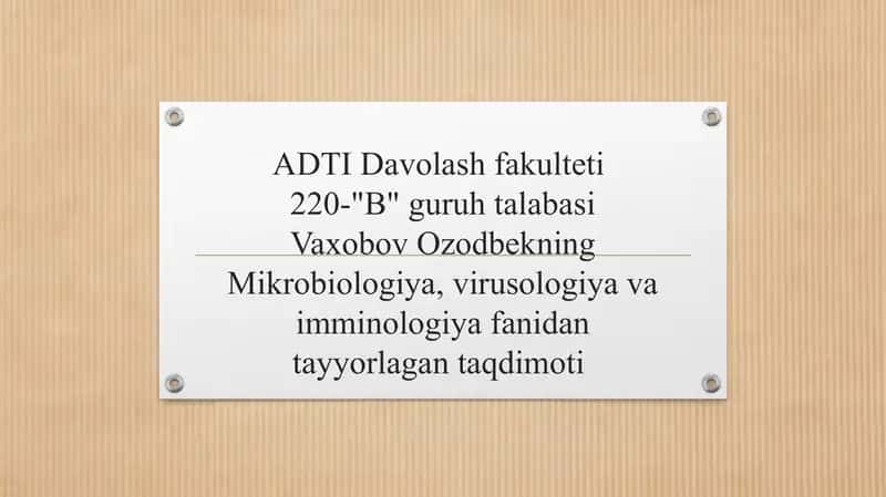 Yiringli yalig'lanish kasaliklarini keltirib chiqaruvchi mikroorganizmlar: meningokokklar, pnevmokokklar keltirib chigaradigan kasalliklarning laboratoriya tashxisi.