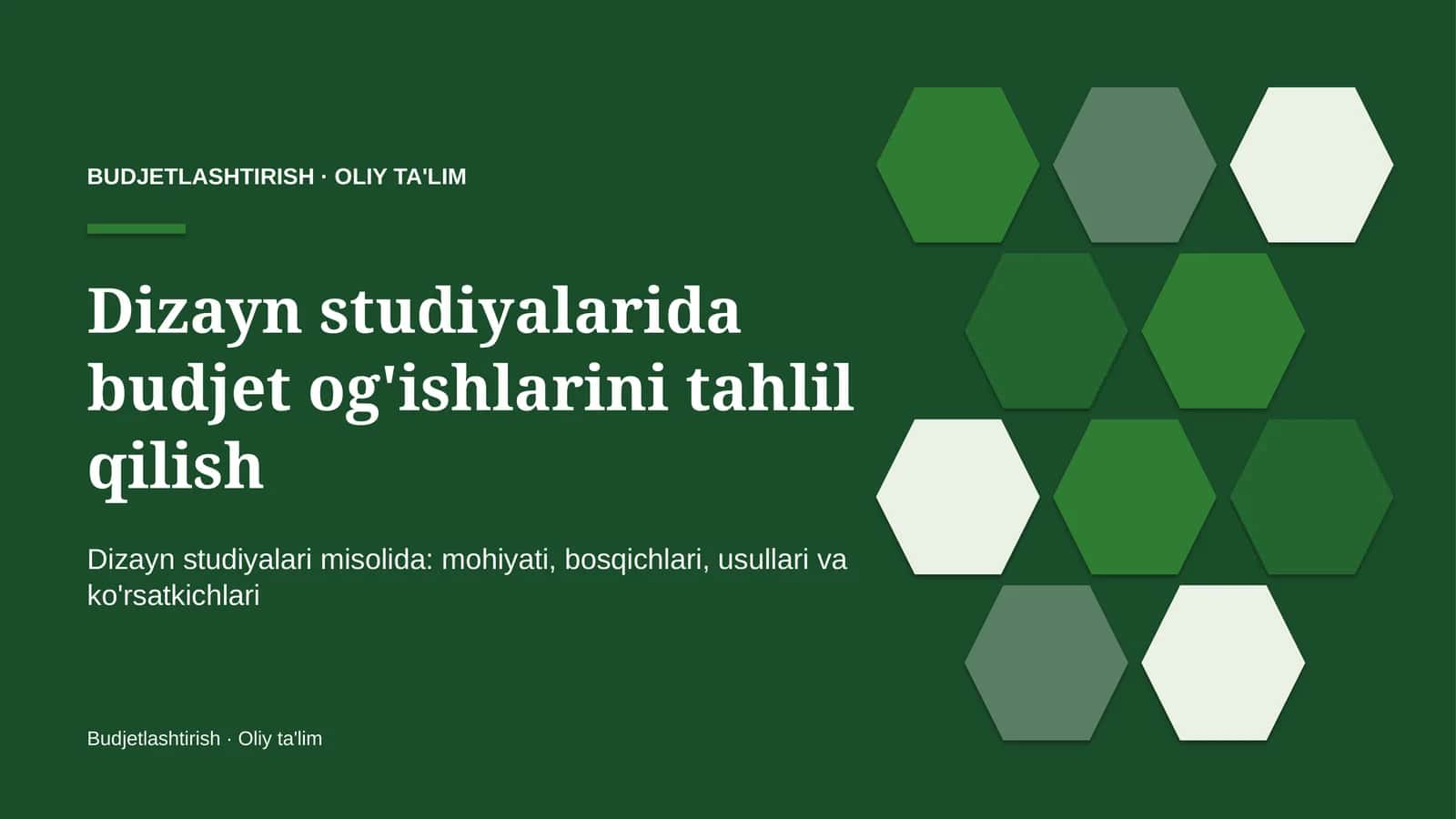 Budjet og'ishlarini tahlil qilish: mohiyati
