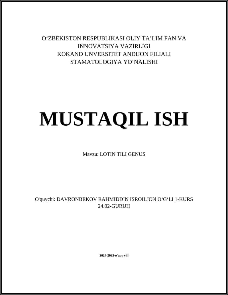 Lotin Tili Genus